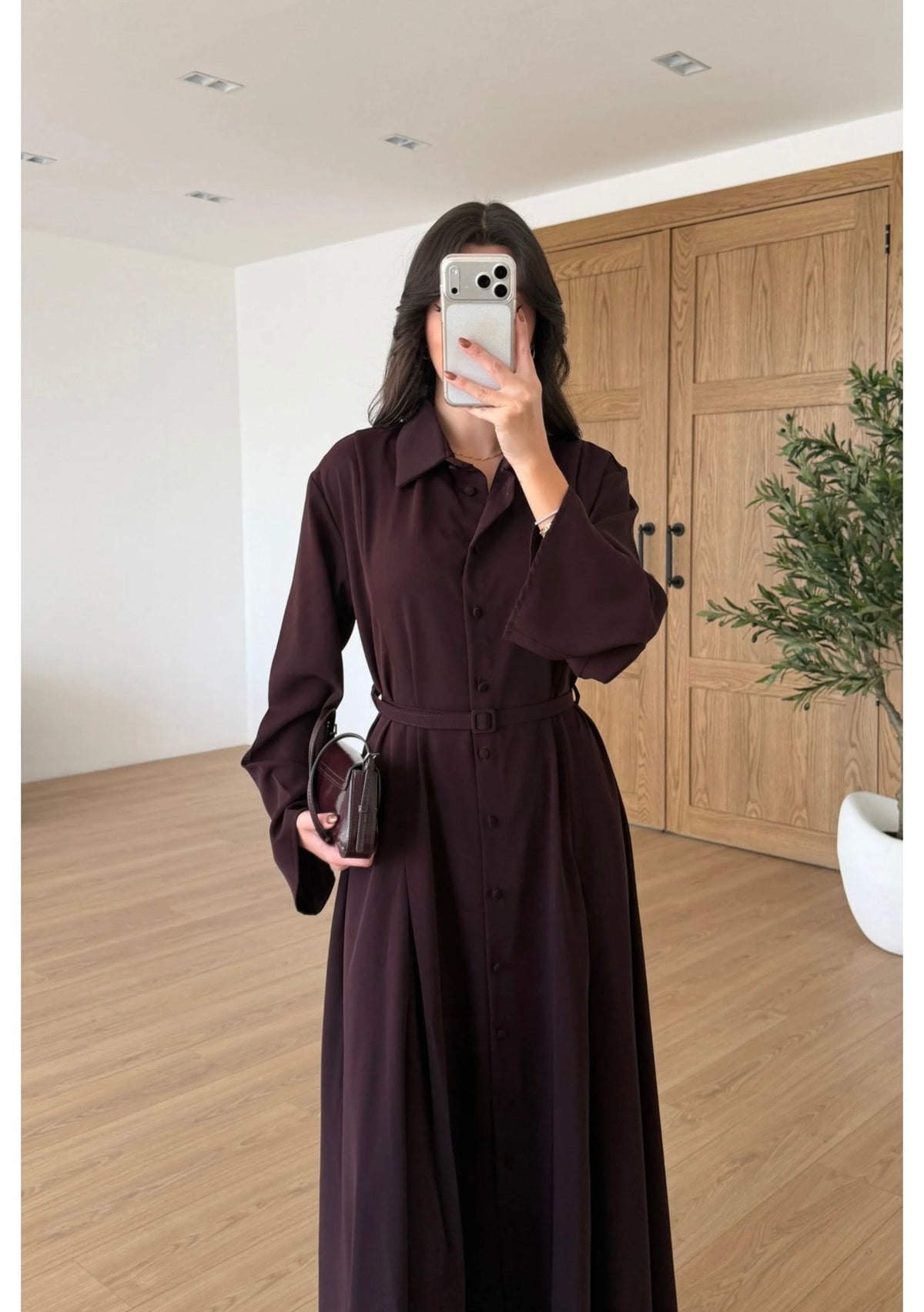Krep shirt dress