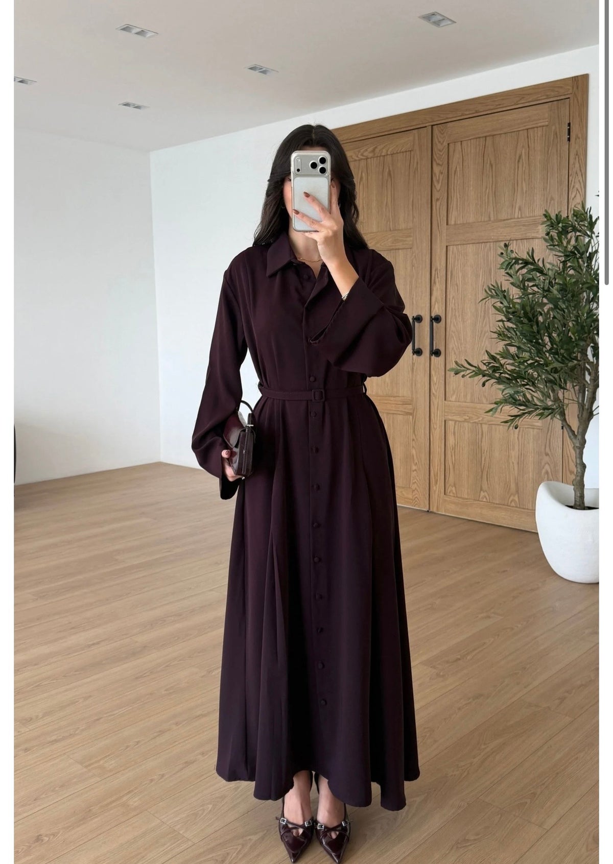 Krep shirt dress