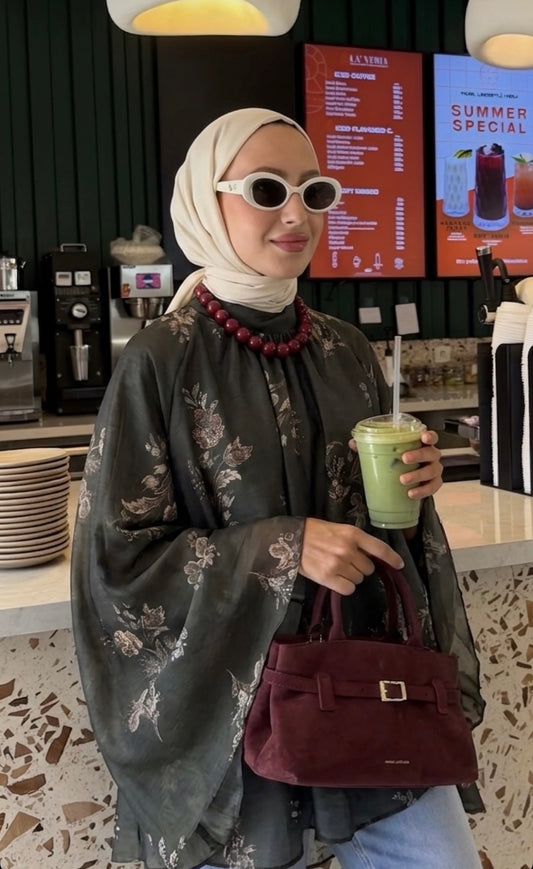 قميص شيفون مورد