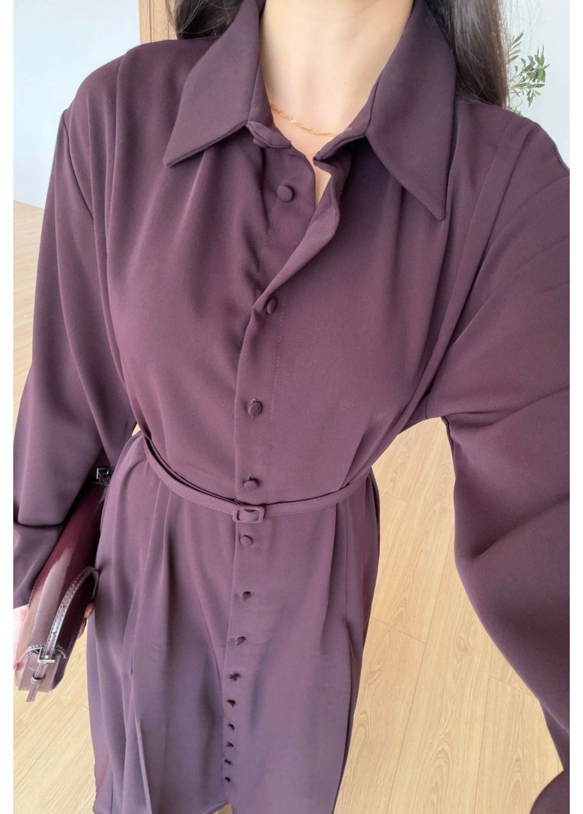 Krep shirt dress